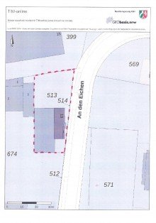 Flurkarte B�rogeb�ude mit Halle und Wohnung in bester Lage im Gewerbegebiet Solingen-Aufderh�he, An den Eichen